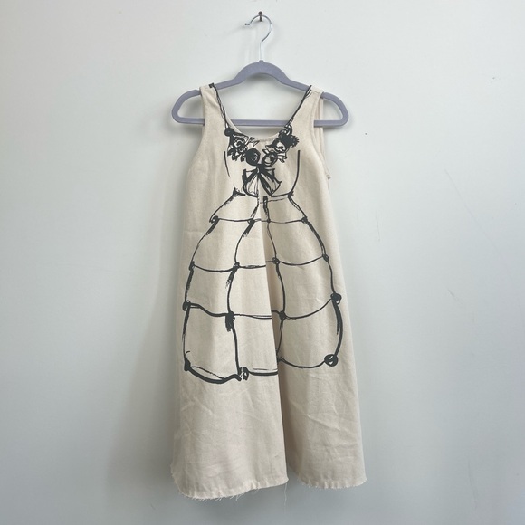 Little Creative Factory Kids Arty Dress in cool printed canvas. - Picture 3 of 4
